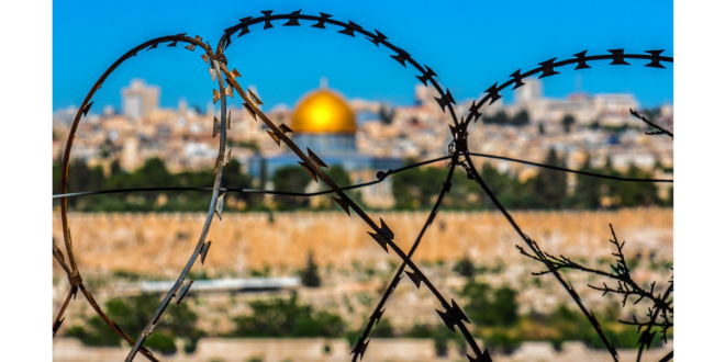 Arame farpado em Jerusalém